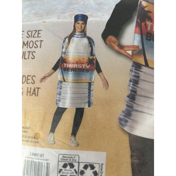Plastic Water Bottle Includes Tunic & Hat Costume Size Adult Size Fits Small-XL - Picture 4 of 7